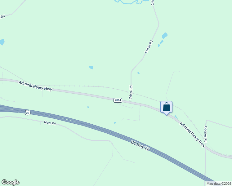 map of restaurants, bars, coffee shops, grocery stores, and more near 6390-6580 Admiral Peary Hwy in Loretto