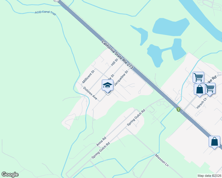 map of restaurants, bars, coffee shops, grocery stores, and more near 19394 Jacqueline Street in Anderson