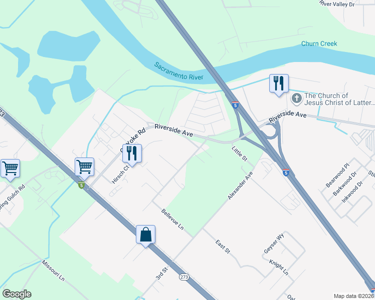 map of restaurants, bars, coffee shops, grocery stores, and more near 19950 Loop Street in Anderson