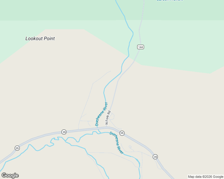 map of restaurants, bars, coffee shops, grocery stores, and more near North Fork Road in Hanna