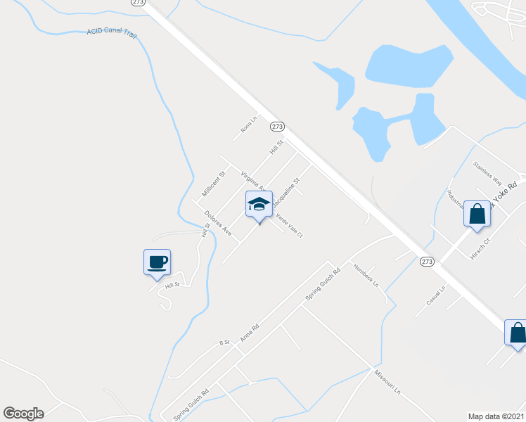 map of restaurants, bars, coffee shops, grocery stores, and more near 19436 Jacqueline Street in Anderson