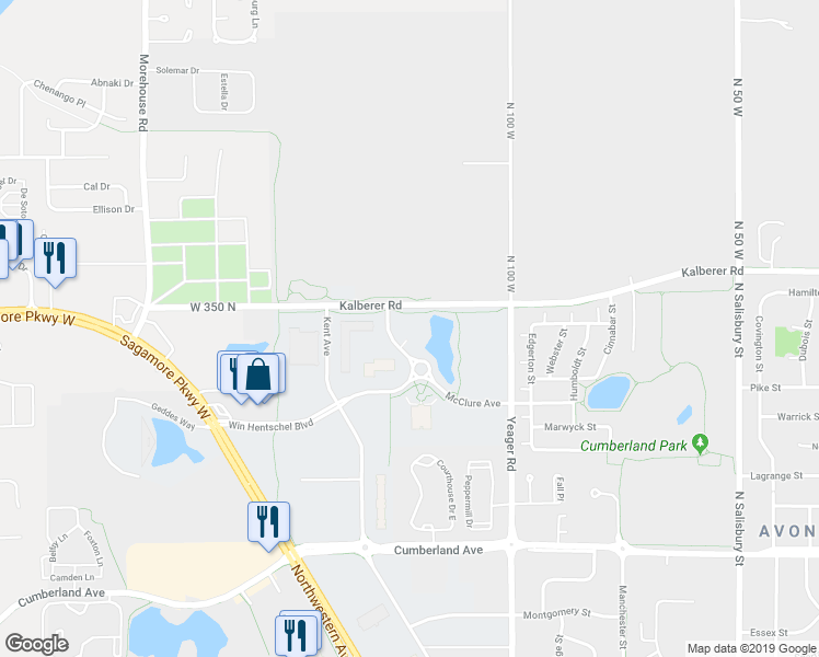 map of restaurants, bars, coffee shops, grocery stores, and more near 3482 McClure Avenue in West Lafayette