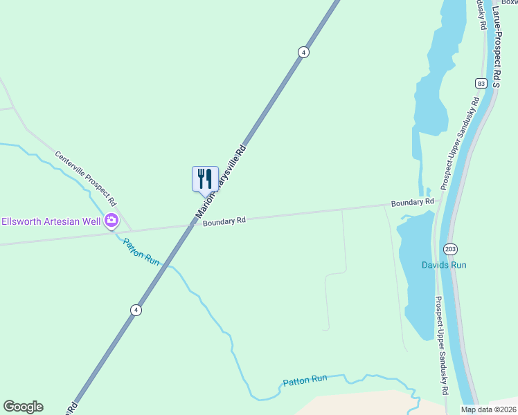 map of restaurants, bars, coffee shops, grocery stores, and more near 3072 Boundary Road in Prospect