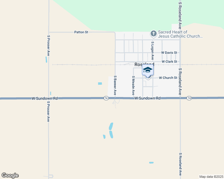 map of restaurants, bars, coffee shops, grocery stores, and more near 9424-9502 South Banner Avenue in Roseland