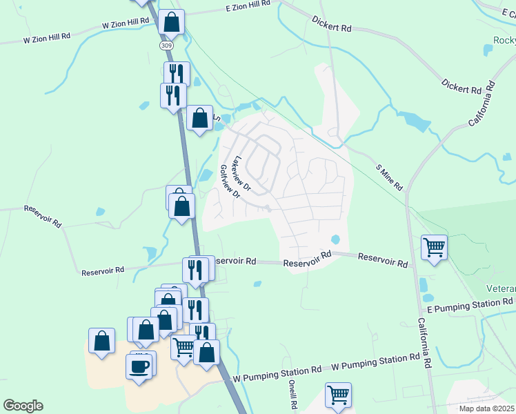 map of restaurants, bars, coffee shops, grocery stores, and more near 4 Spruce Terrace in Quakertown