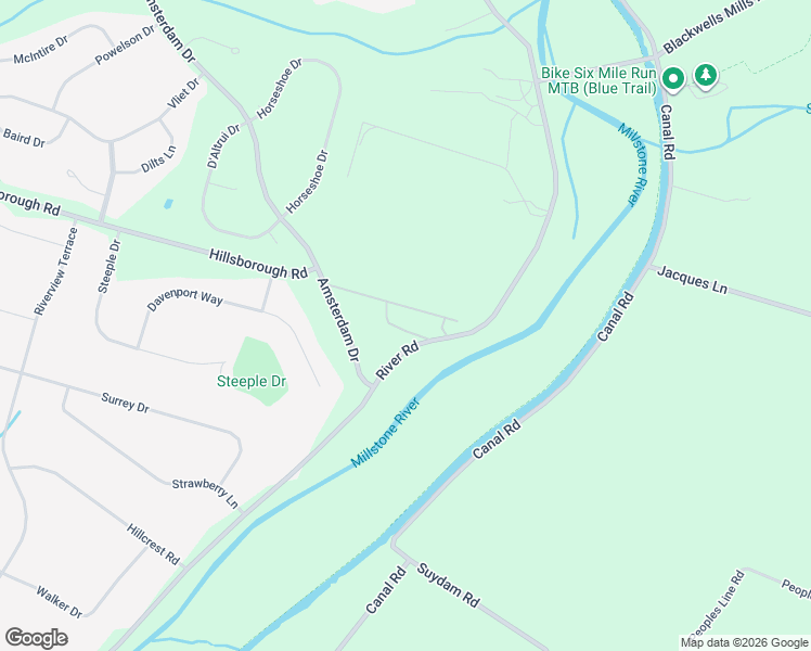 map of restaurants, bars, coffee shops, grocery stores, and more near 1928 Millstone River Road in Somerset County