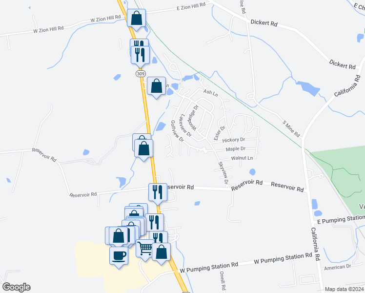 map of restaurants, bars, coffee shops, grocery stores, and more near 4 Laurel Terrace in Quakertown