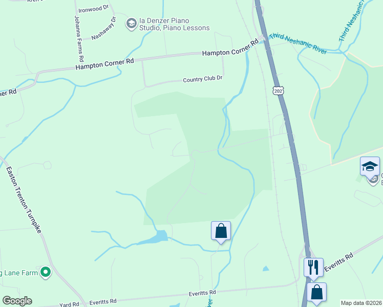 map of restaurants, bars, coffee shops, grocery stores, and more near 116 Copper Hill Road in Hunterdon County
