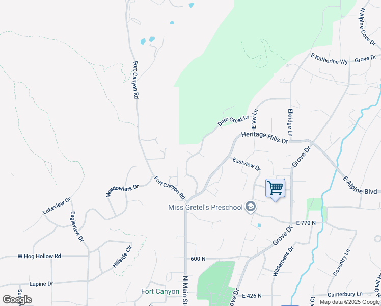 map of restaurants, bars, coffee shops, grocery stores, and more near Elk Court in Alpine