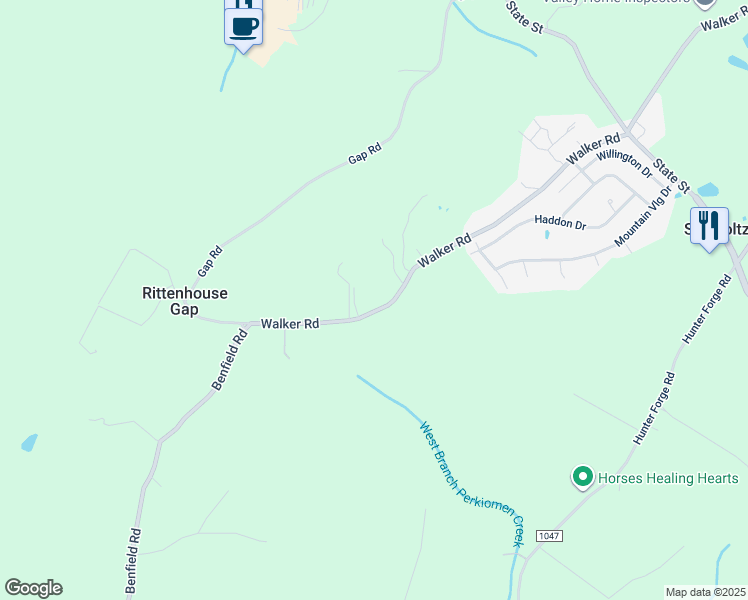 map of restaurants, bars, coffee shops, grocery stores, and more near 520 Walker Road in Macungie