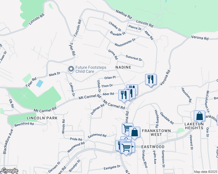 map of restaurants, bars, coffee shops, grocery stores, and more near 7926 Thon Drive in Verona