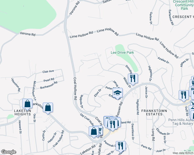 map of restaurants, bars, coffee shops, grocery stores, and more near 24 Julian Drive in Pittsburgh
