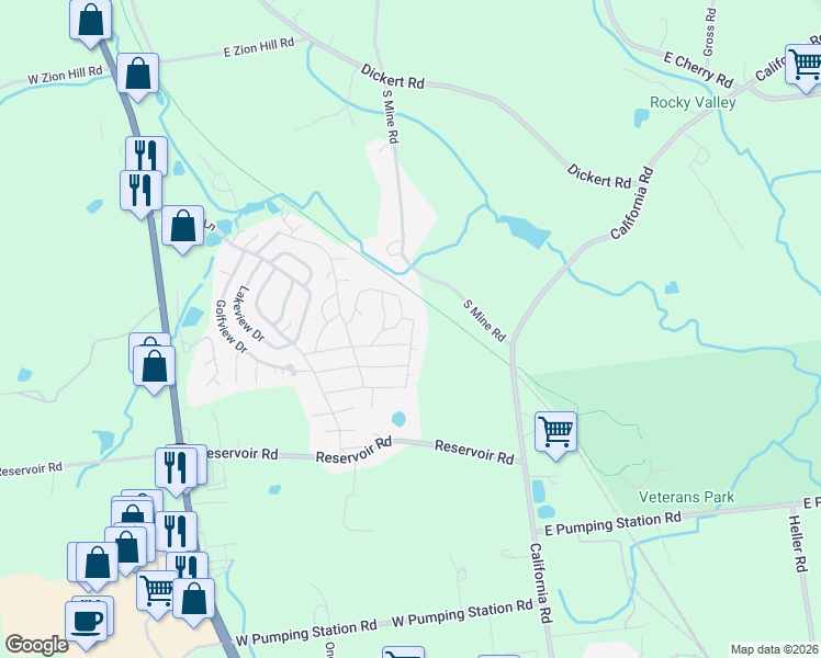 map of restaurants, bars, coffee shops, grocery stores, and more near 4 Quarry Road in Quakertown