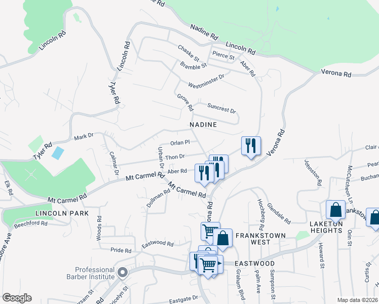 map of restaurants, bars, coffee shops, grocery stores, and more near 7943 Thon Drive in Verona