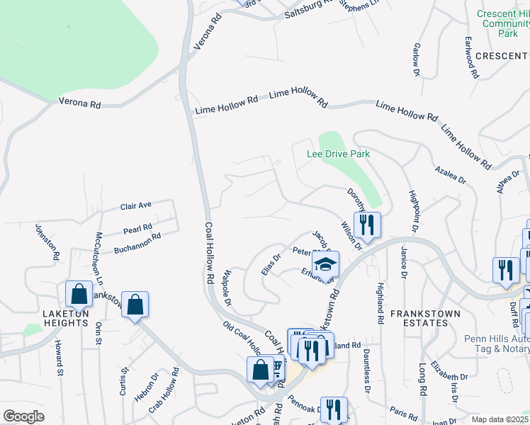 map of restaurants, bars, coffee shops, grocery stores, and more near 24 Julian Drive in Pittsburgh