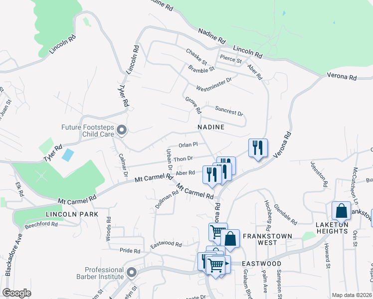 map of restaurants, bars, coffee shops, grocery stores, and more near 7943 Thon Drive in Verona