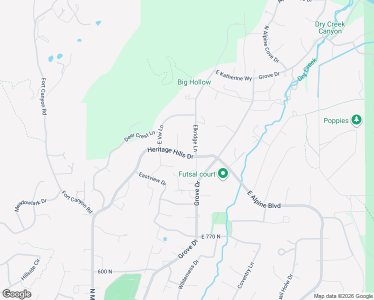 map of restaurants, bars, coffee shops, grocery stores, and more near 463 Heritage Hills Drive in Alpine