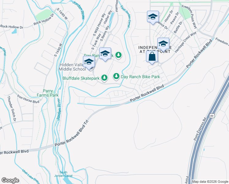 map of restaurants, bars, coffee shops, grocery stores, and more near 15317 1300 West in Bluffdale