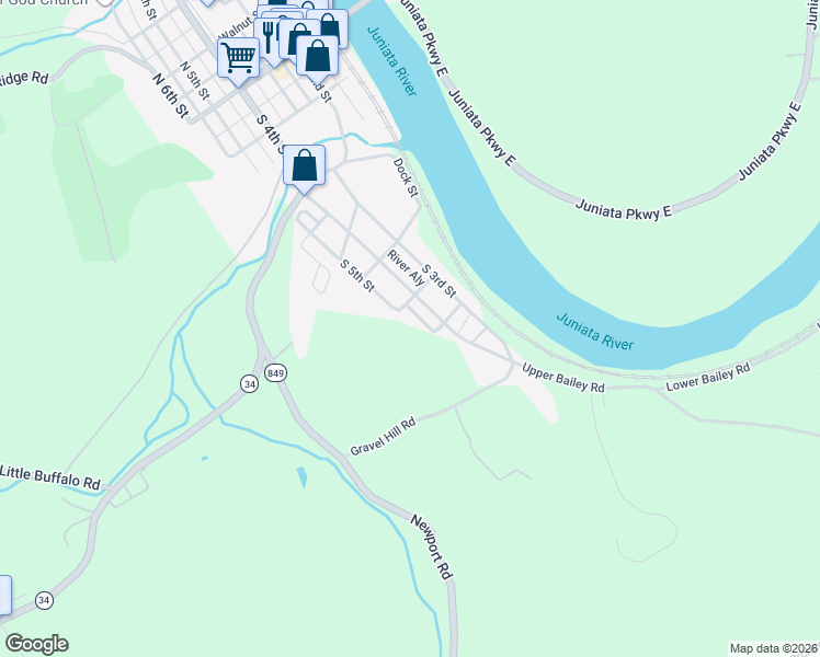 map of restaurants, bars, coffee shops, grocery stores, and more near 614 State Route 1013 in Newport