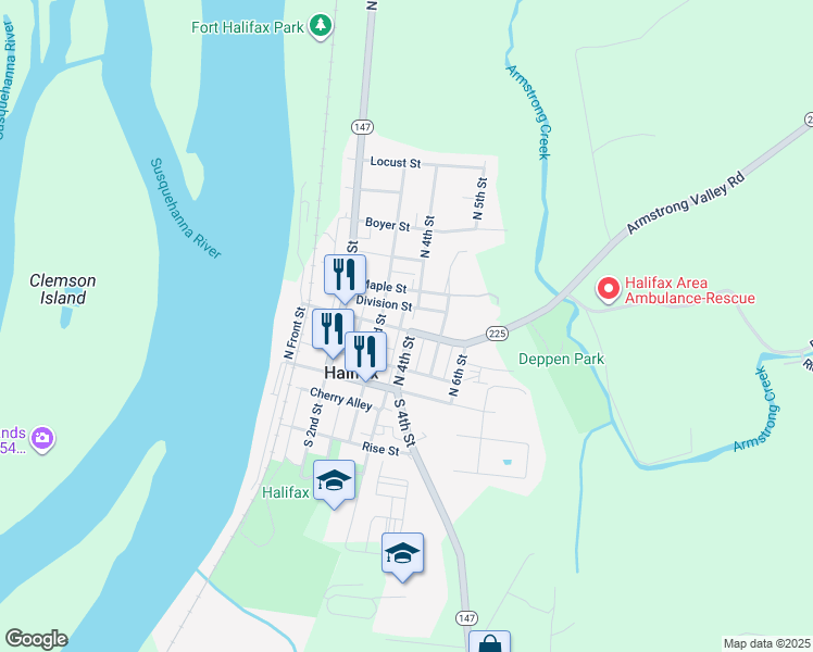 map of restaurants, bars, coffee shops, grocery stores, and more near 322 Armstrong Street in Halifax