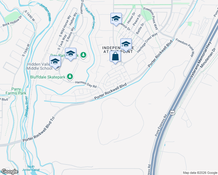 map of restaurants, bars, coffee shops, grocery stores, and more near 1031 Sapphire Peak Drive in Bluffdale