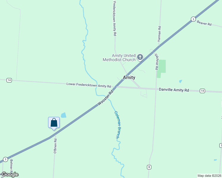 map of restaurants, bars, coffee shops, grocery stores, and more near 20063 Lower Fredericktown Amity Road in Butler