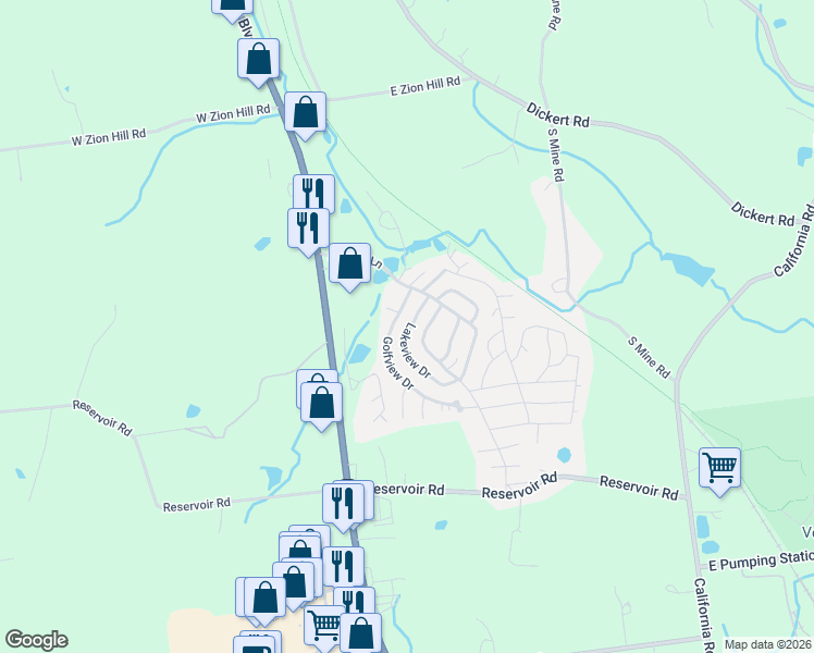 map of restaurants, bars, coffee shops, grocery stores, and more near 35 Golfview Drive in Quakertown