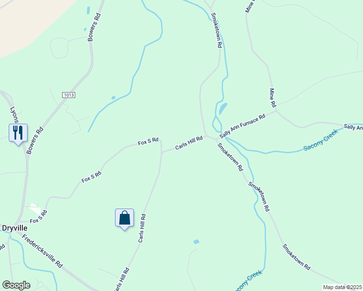 map of restaurants, bars, coffee shops, grocery stores, and more near in Dryville