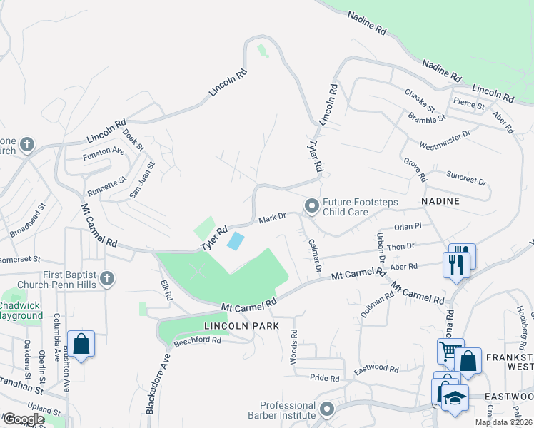 map of restaurants, bars, coffee shops, grocery stores, and more near 7737 Mark Drive in Verona
