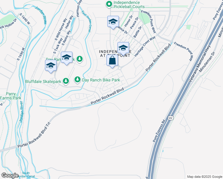 map of restaurants, bars, coffee shops, grocery stores, and more near 974 Tiffany Dale Way in Bluffdale