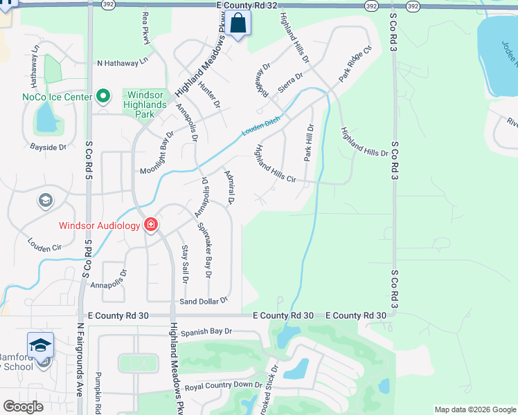 map of restaurants, bars, coffee shops, grocery stores, and more near 8264 Scenic Ridge Court in Fort Collins