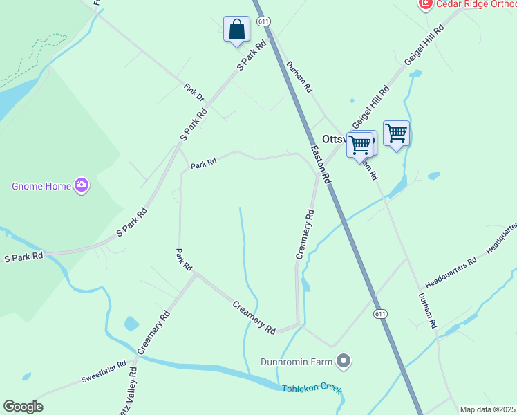 map of restaurants, bars, coffee shops, grocery stores, and more near in Ottsville