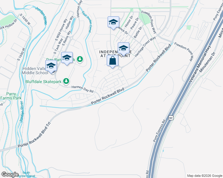 map of restaurants, bars, coffee shops, grocery stores, and more near 974 Tiffany Dale Way in Bluffdale