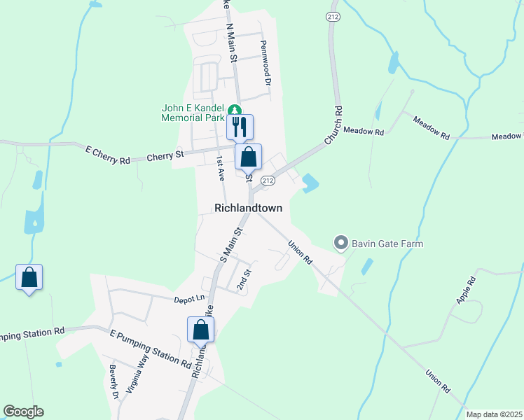 map of restaurants, bars, coffee shops, grocery stores, and more near 5 Union Street East in Richlandtown