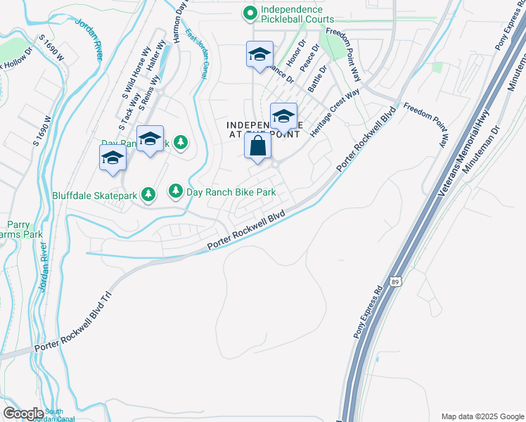 map of restaurants, bars, coffee shops, grocery stores, and more near 974 Tiffany Dale Way in Bluffdale
