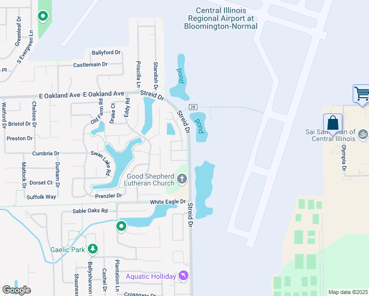 map of restaurants, bars, coffee shops, grocery stores, and more near 36 Andy Court in Bloomington