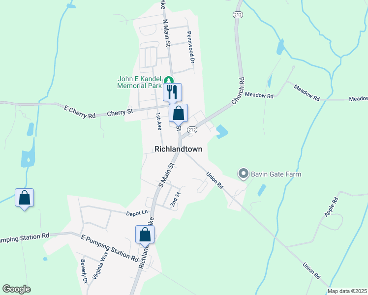 map of restaurants, bars, coffee shops, grocery stores, and more near 5 Union Street East in Richlandtown