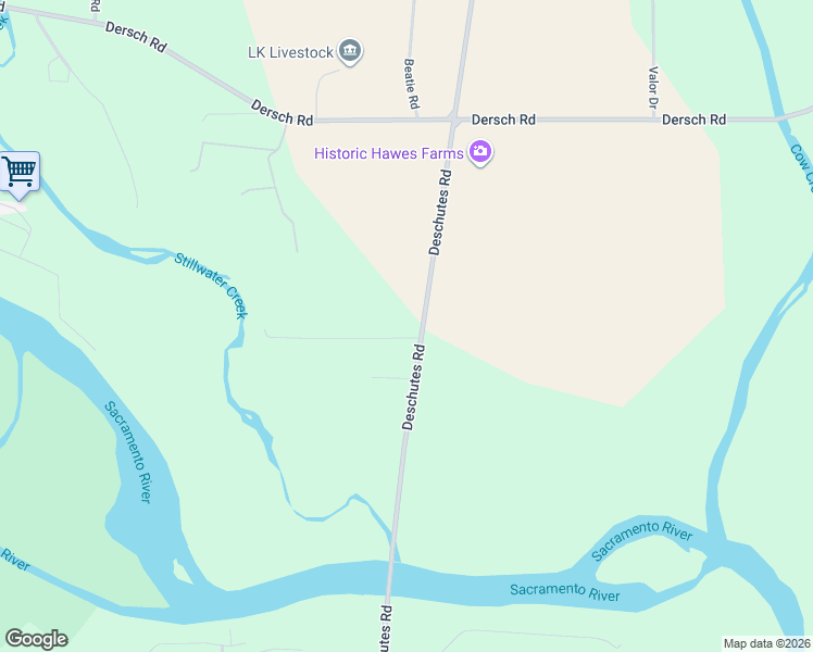 map of restaurants, bars, coffee shops, grocery stores, and more near 6270 Deschutes Road in Anderson