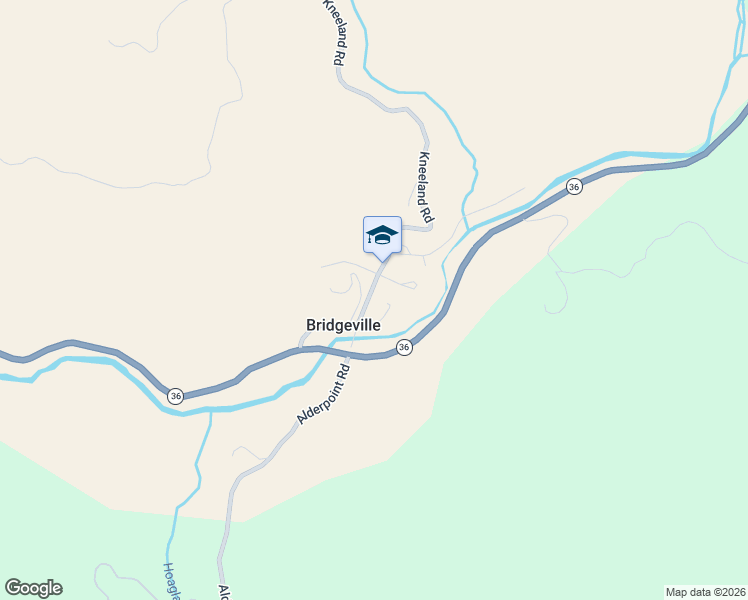 map of restaurants, bars, coffee shops, grocery stores, and more near 38743 Kneeland Road in Carlotta