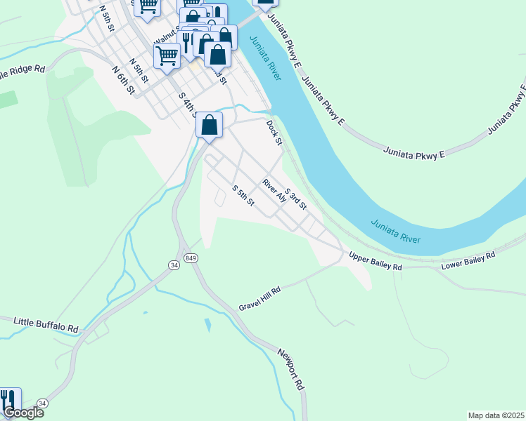 map of restaurants, bars, coffee shops, grocery stores, and more near 541 South 5th Street in Newport
