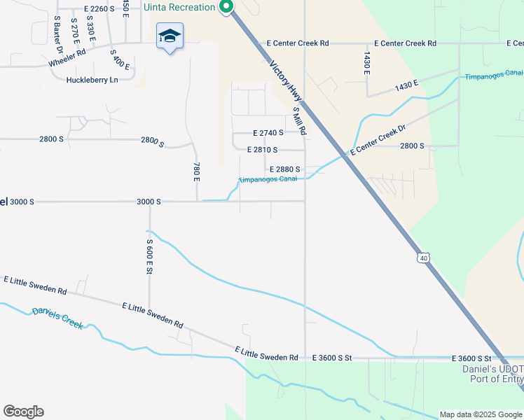 map of restaurants, bars, coffee shops, grocery stores, and more near 1041 East 3000 South Street in Daniel