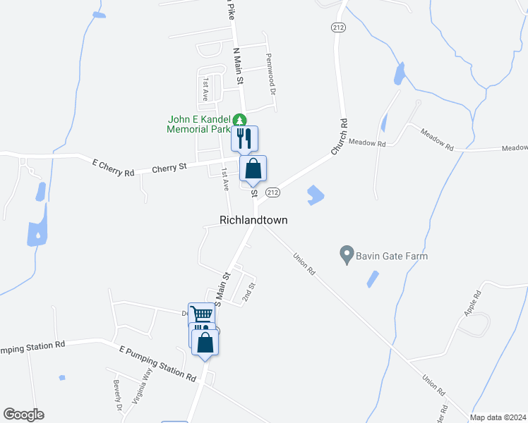 map of restaurants, bars, coffee shops, grocery stores, and more near 5 Union Street East in Richlandtown
