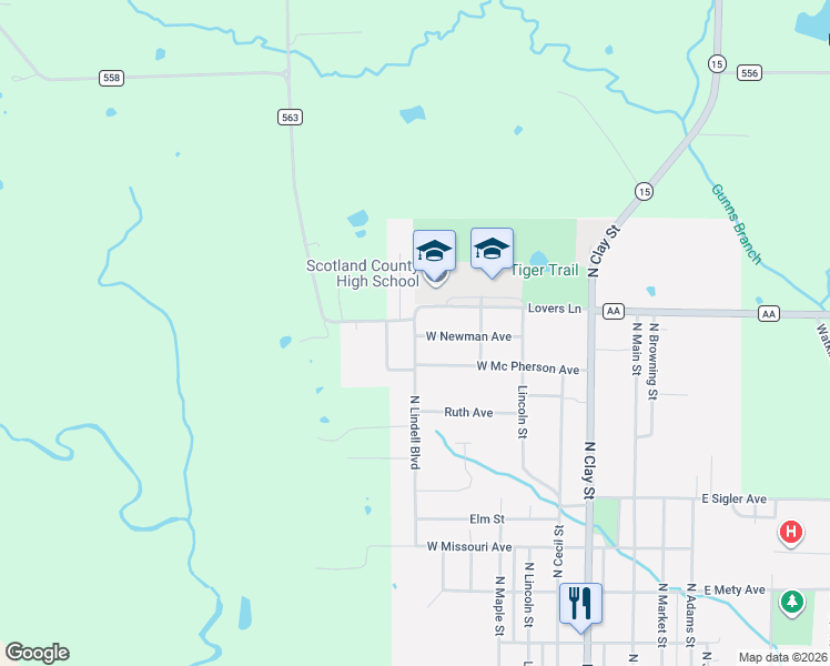 map of restaurants, bars, coffee shops, grocery stores, and more near Weaver Ave in Memphis