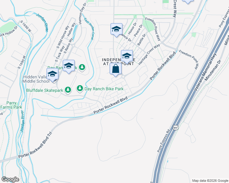 map of restaurants, bars, coffee shops, grocery stores, and more near 994 Sapphire Peak Drive in Bluffdale