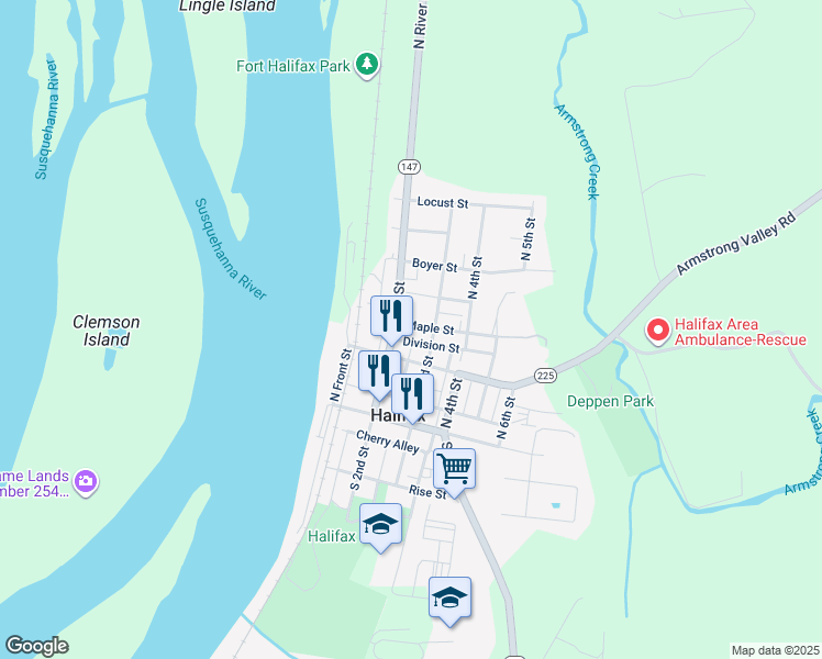 map of restaurants, bars, coffee shops, grocery stores, and more near 200 Armstrong Street in Halifax
