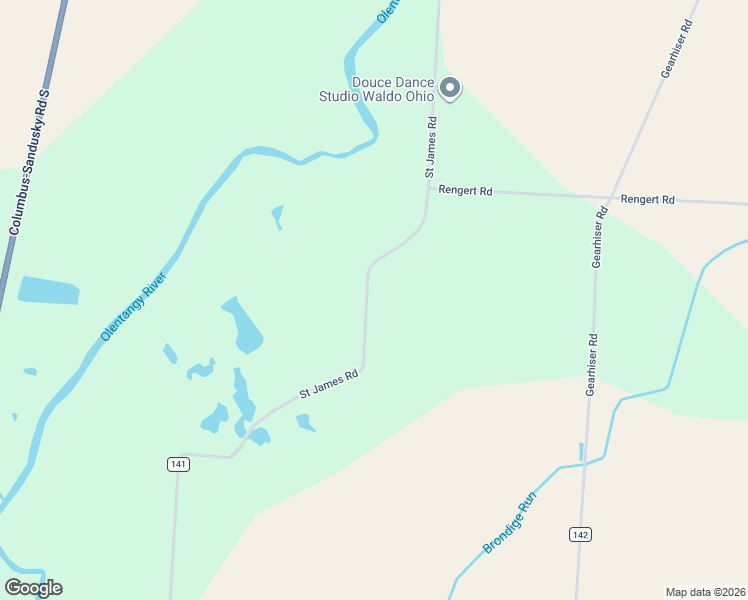 map of restaurants, bars, coffee shops, grocery stores, and more near 5851 Saint James Road in Waldo