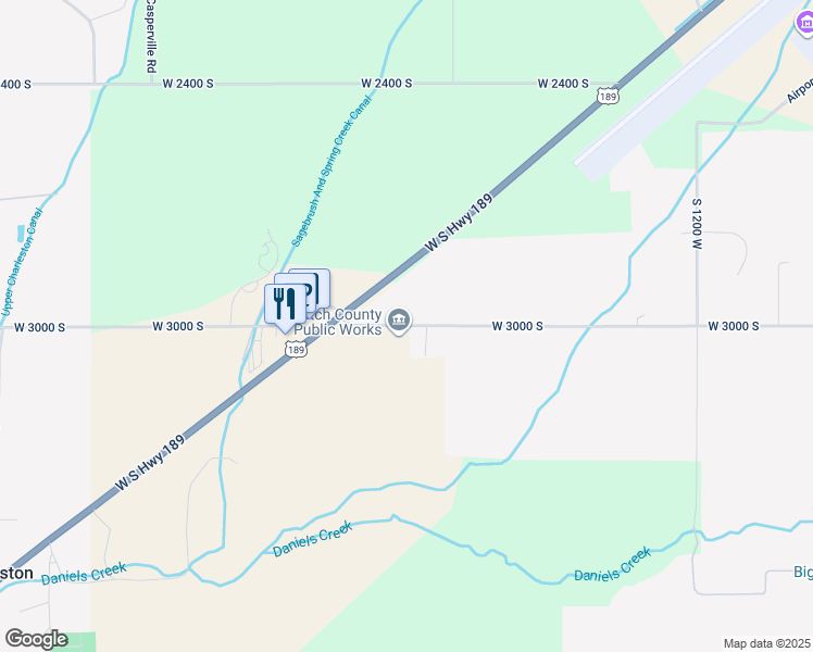 map of restaurants, bars, coffee shops, grocery stores, and more near 1900 West 3000 South in Daniel