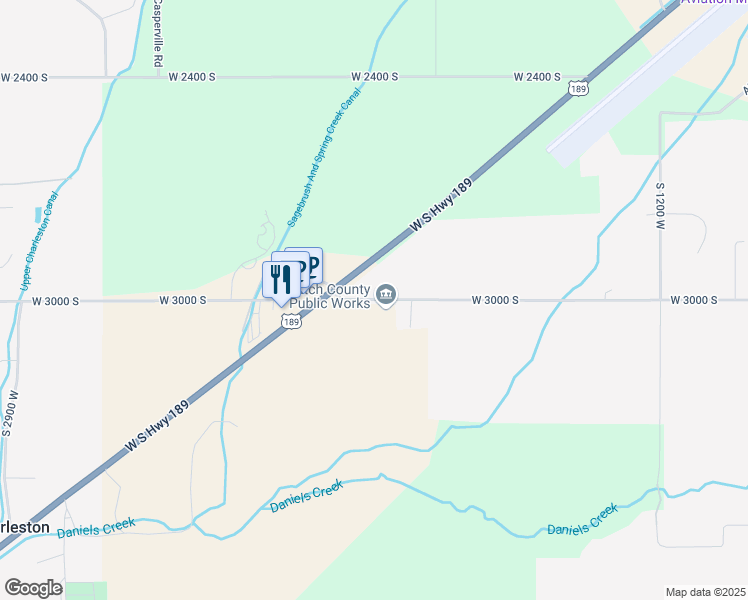 map of restaurants, bars, coffee shops, grocery stores, and more near 1900 West 3000 South in Daniel