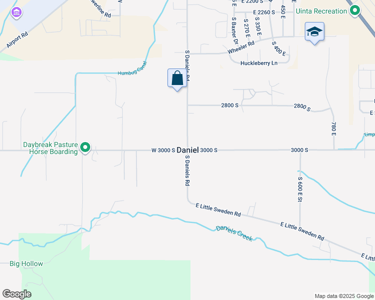 map of restaurants, bars, coffee shops, grocery stores, and more near in Daniel
