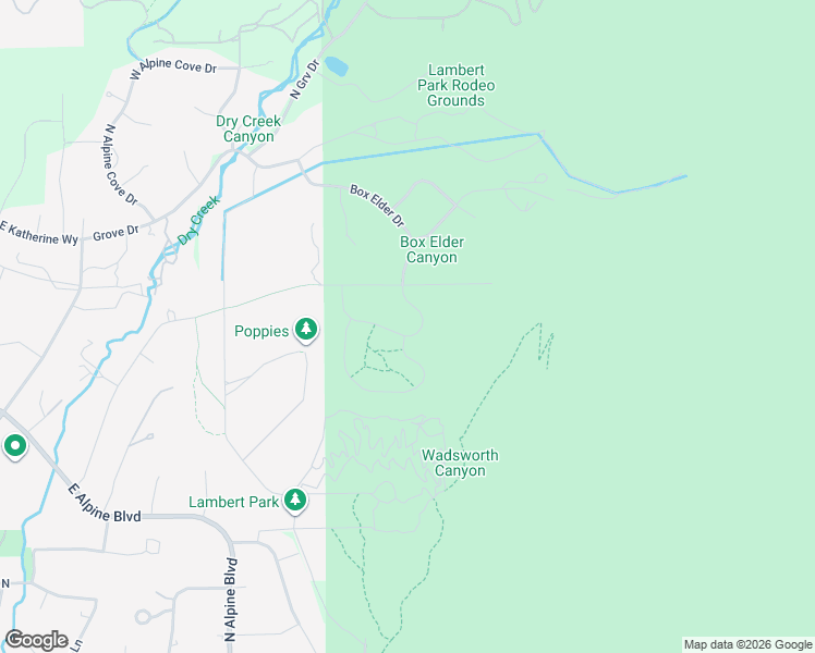 map of restaurants, bars, coffee shops, grocery stores, and more near 3862 Oak Hill Drive in Alpine